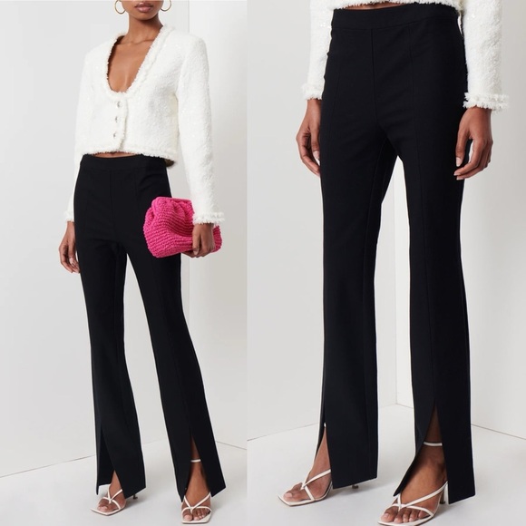 Derek Lam 10 Crosby Lucia Flare Slit Pant In Black - Picture 1 of 6